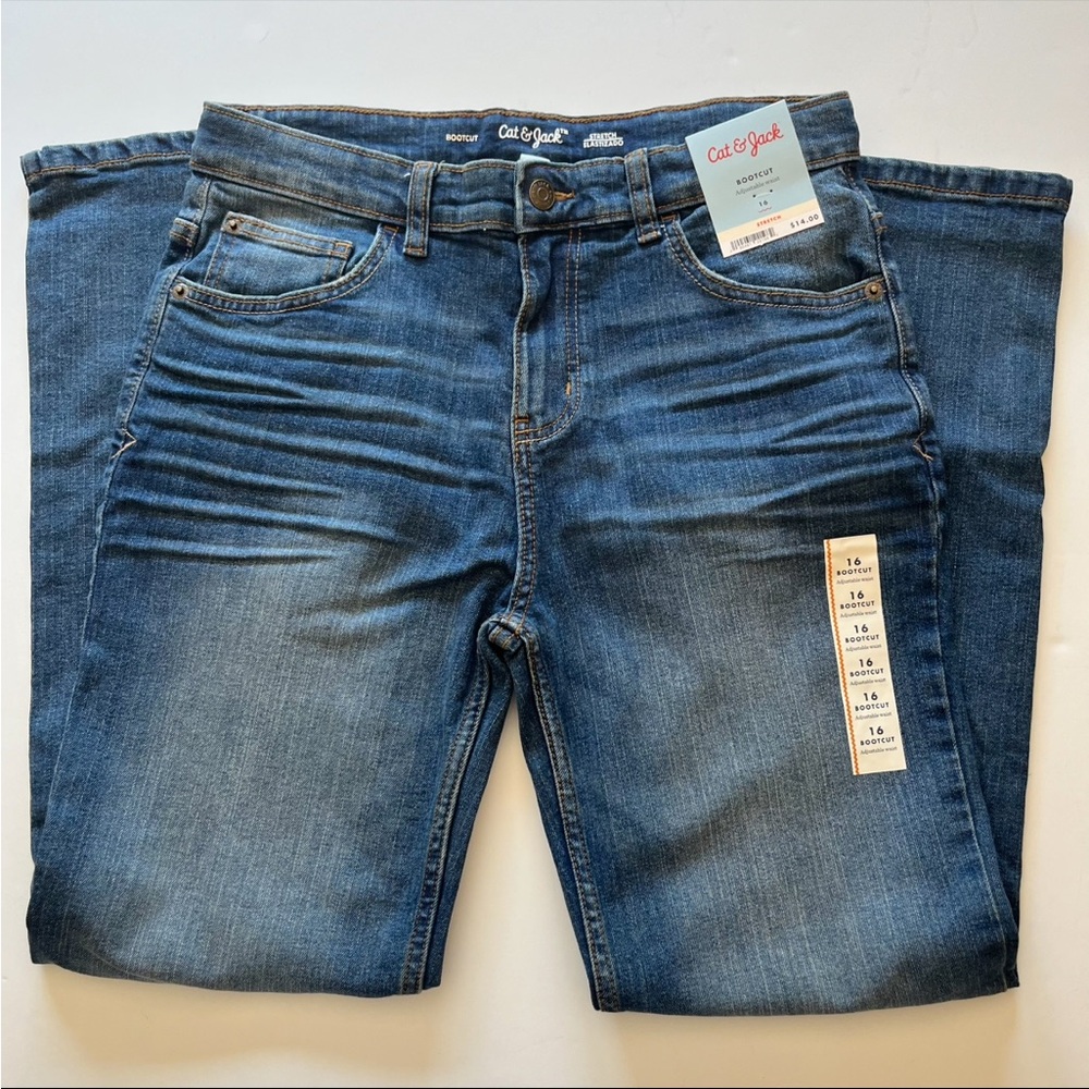 Cat & Jack Kids Classic Blue Bootcut Jeans Size 16